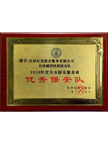 2018年度全市保安服務業優秀保安隊（長沙磁浮快線保安隊）